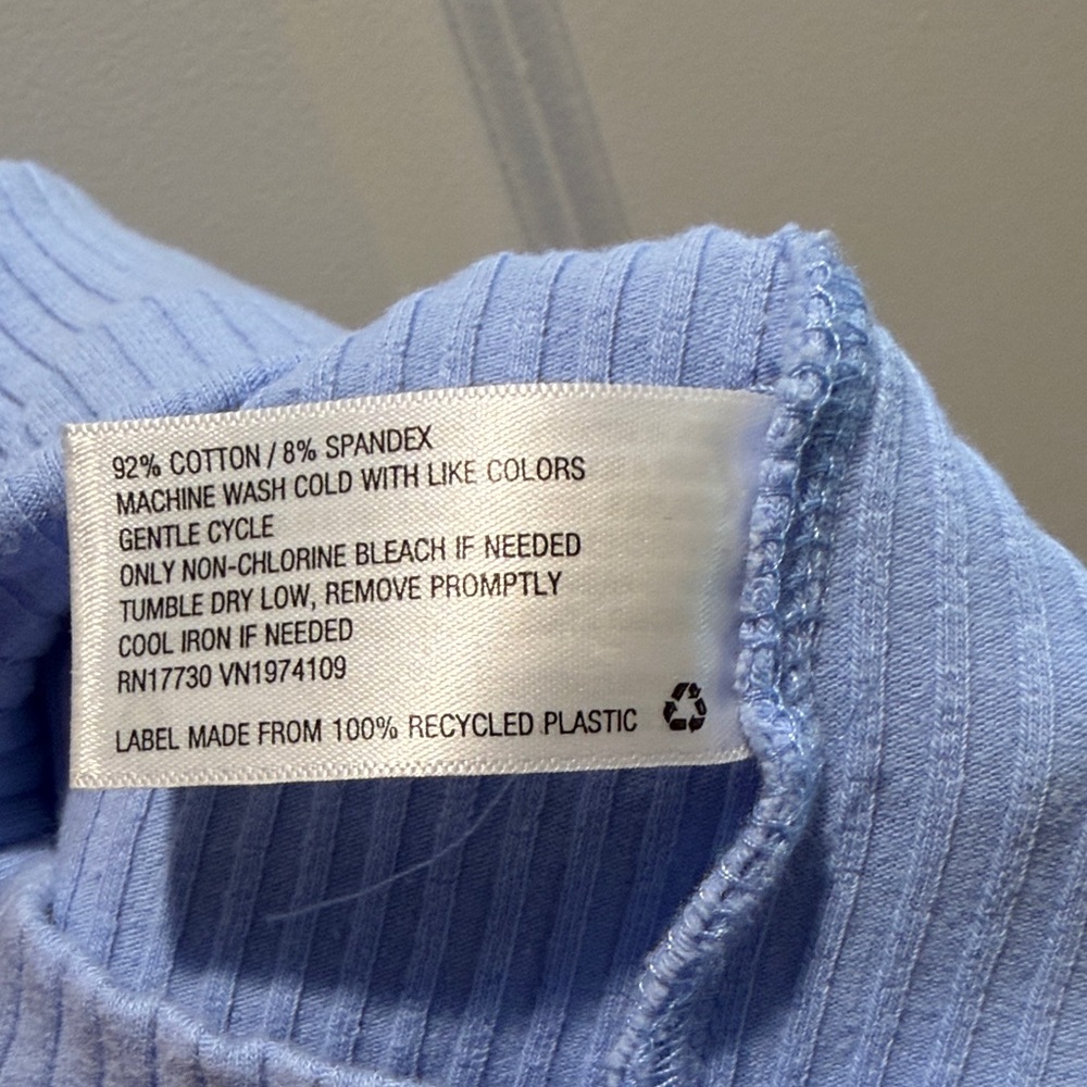 Wild Fable Light Blue Ribbed Collared Tank Dress - Picture 3 of 4